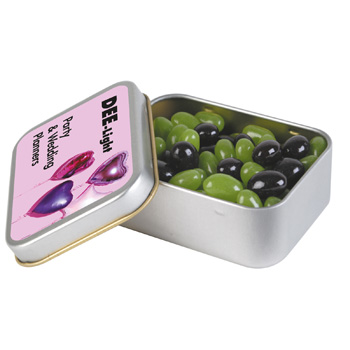 Corporate-Colour-Mini-Jelly-Beans-in-Silver-Rectangular-Tin